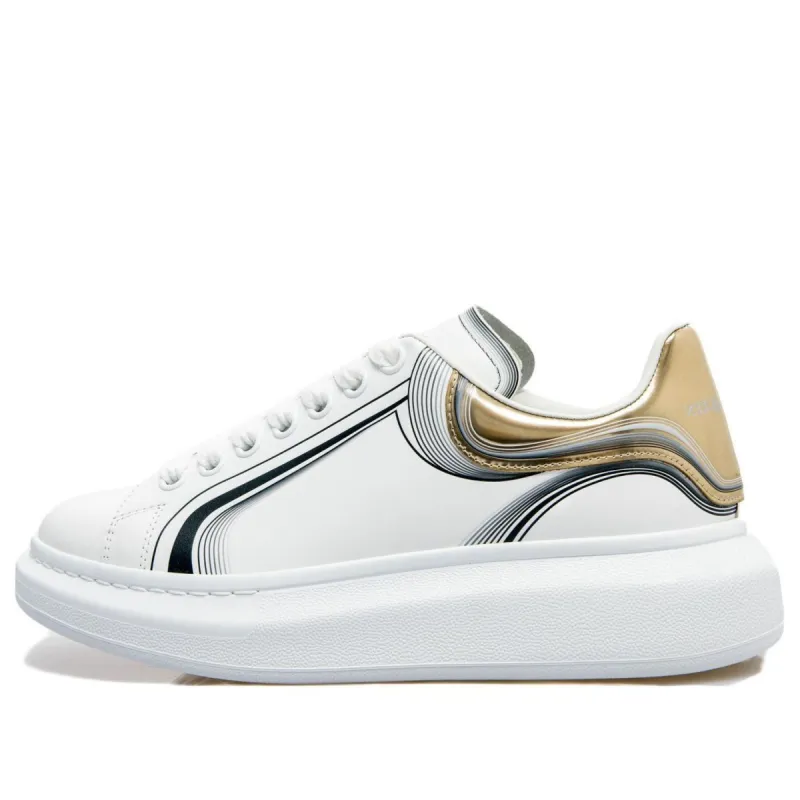 Alexander McQueen Oversized Sneaker 'White Vanilla Black' 750336WIDJP8834 sold by KicksCrew