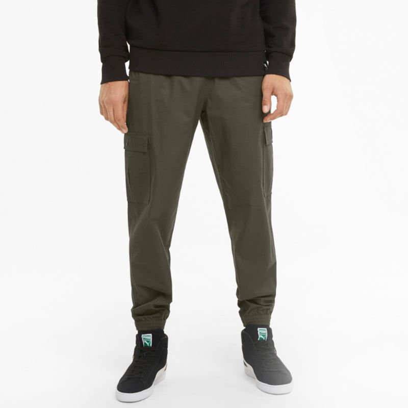 Puma Classic Cotton Twill Jogger Pants 'Olive Green' 531361-70 sold by KicksCrew product image thumbnail 4