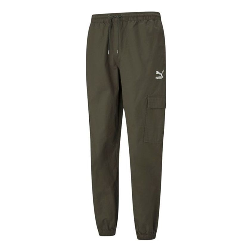Puma Classic Cotton Twill Jogger Pants 'Olive Green' 531361-70 sold by KicksCrew