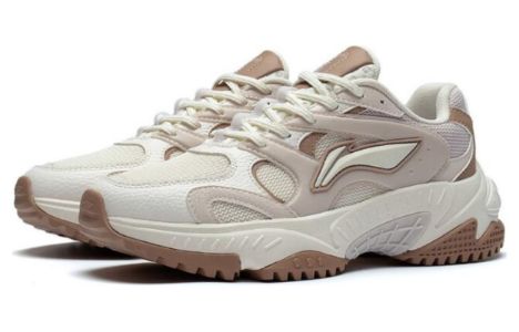 (WMNS) Li-Ning Star Wind Sneakers 'White Beige Brown' AGCT150-4 sold by KicksCrew