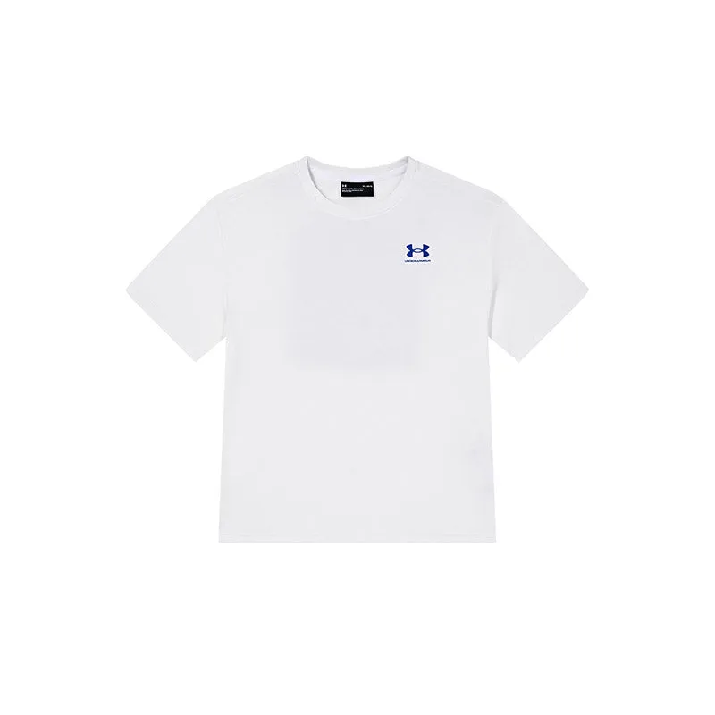 (GS) Under Armour Graphic T-Shirt 'White Blue' 242101061 sold by KicksCrew