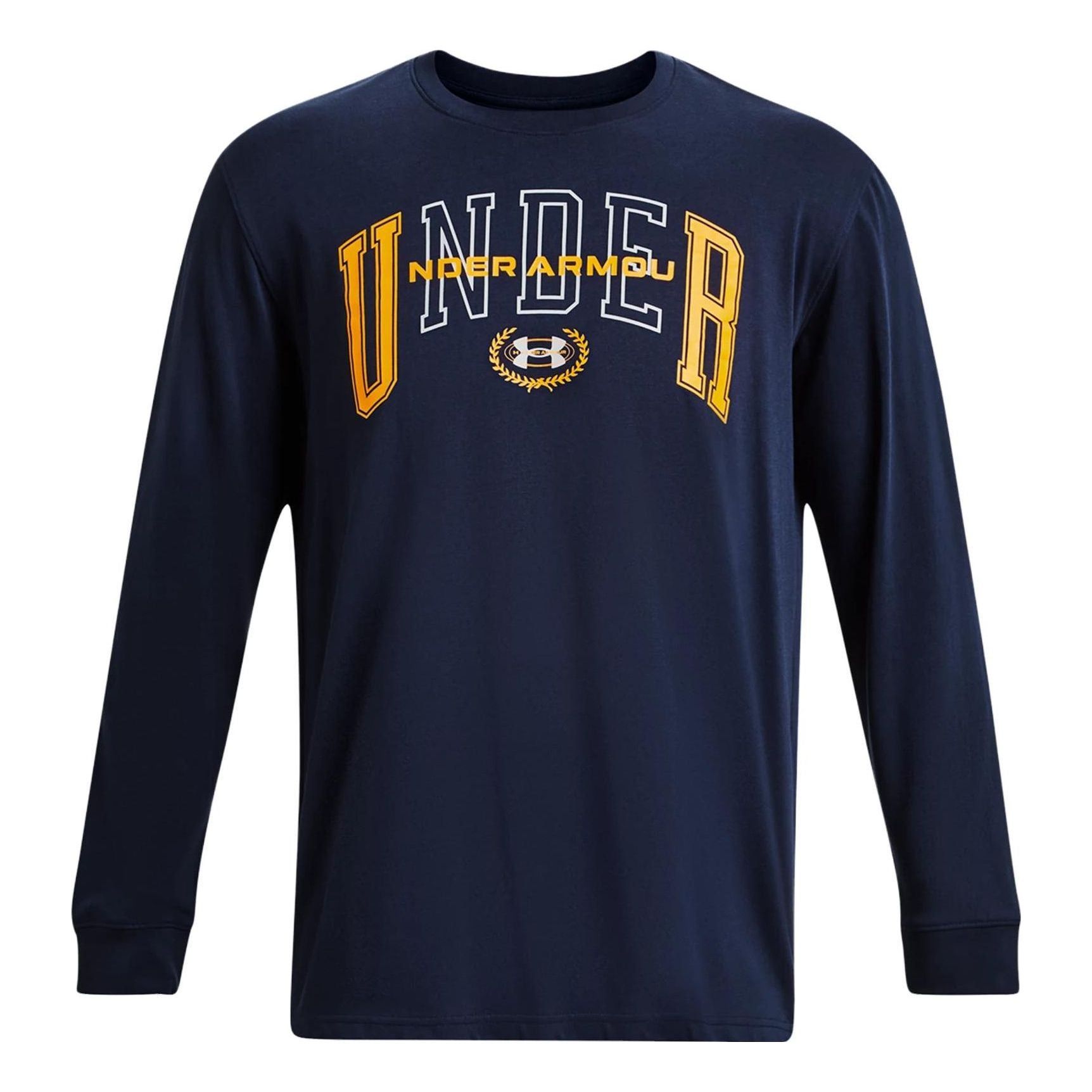 Under Armour Crest Heavyweight Long Sleeve T-shirt 'Midnight Navy Gold' 1379576-410 sold by KicksCrew