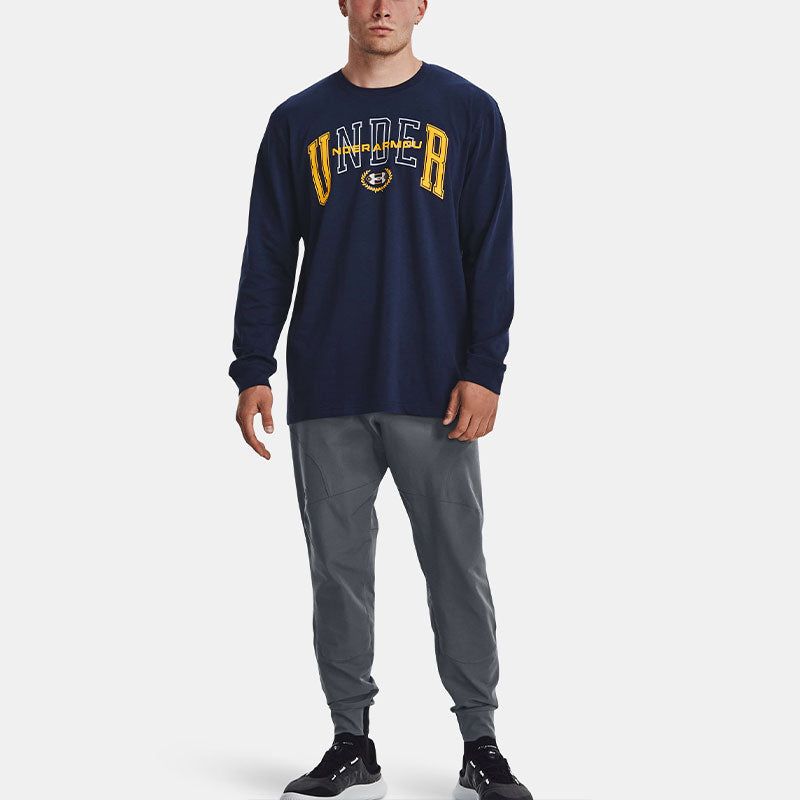 Under Armour Crest Heavyweight Long Sleeve T-shirt 'Midnight Navy Gold' 1379576-410 sold by KicksCrew product image thumbnail 5