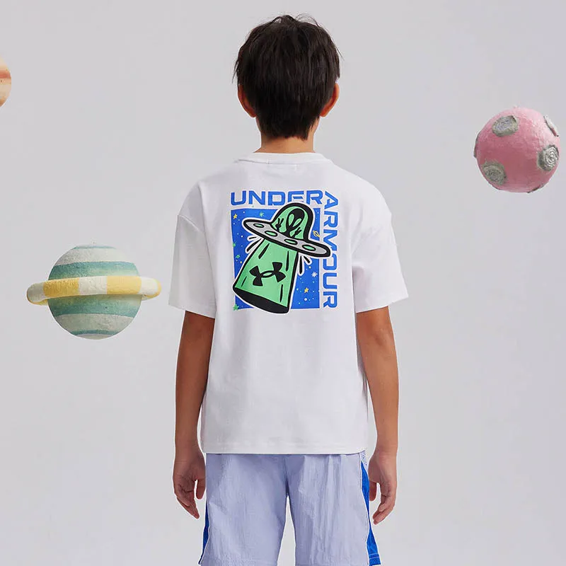 (GS) Under Armour Graphic T-Shirt 'White Blue' 242101061 sold by KicksCrew product image thumbnail 3