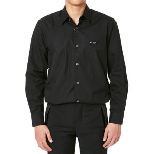 COMME des GARCONS PLAY Black Emblem Button Down 'Black' AZ-B004-051-1 sold by KicksCrew