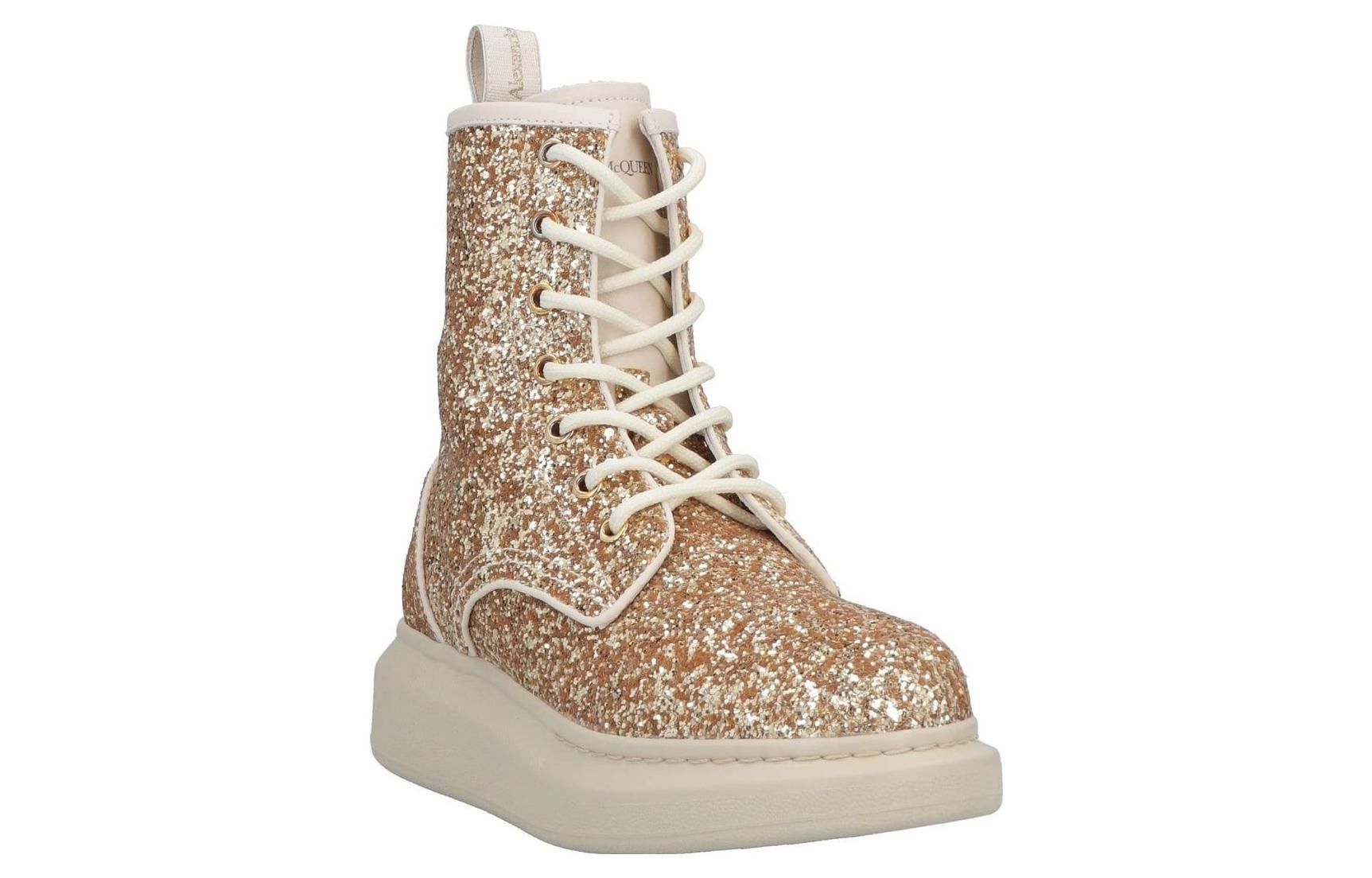(WMNS) Alexander McQueen Ankle Boots 'Gold Glitter' 586394W4EY68034 sold by KicksCrew product image thumbnail 3
