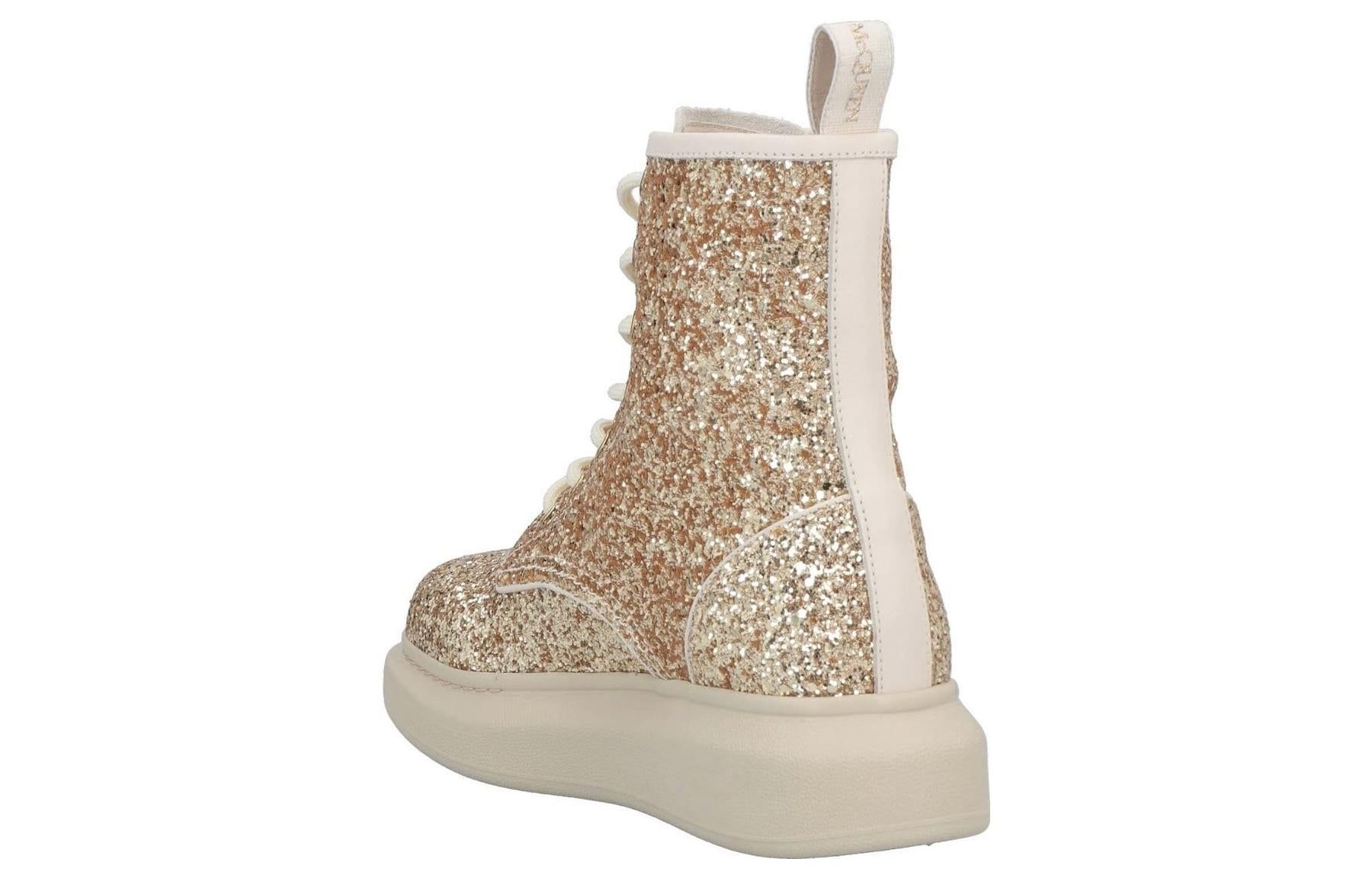 (WMNS) Alexander McQueen Ankle Boots 'Gold Glitter' 586394W4EY68034 sold by KicksCrew product image thumbnail 4