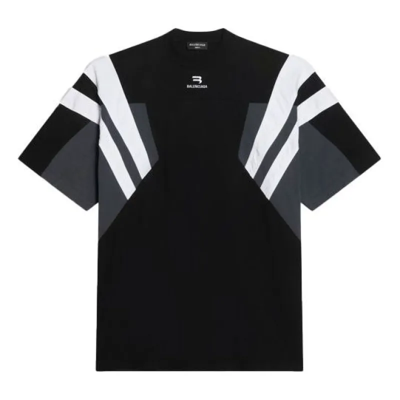 Balenciaga Sporty B Tracksuit T-Shirt 'Black Grey White' 675306TLVA21150 sold by KicksCrew