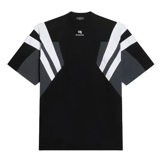 Balenciaga Sporty B Tracksuit T-Shirt 'Black Grey White' 675306TLVA21150 sold by KicksCrew
