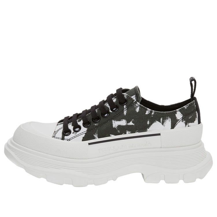 (WMNS) Alexander McQueen McQueen Graffiti Tread Slick Lace Up Shoes 'White Black' 708093W4TG59356 sold by KicksCrew