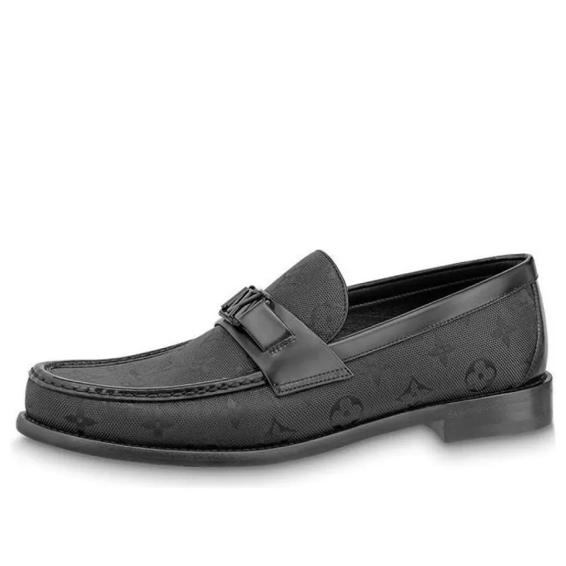 LOUIS VUITTON Moccasino Major Shoes 'Black Monogram' 1ABFIP sold by KicksCrew
