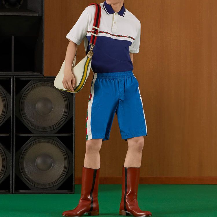 Gucci Cotton Jersey Polo With Interlocking G 'Blue White' 692143-XJD7E-9219 sold by KicksCrew product image thumbnail 2