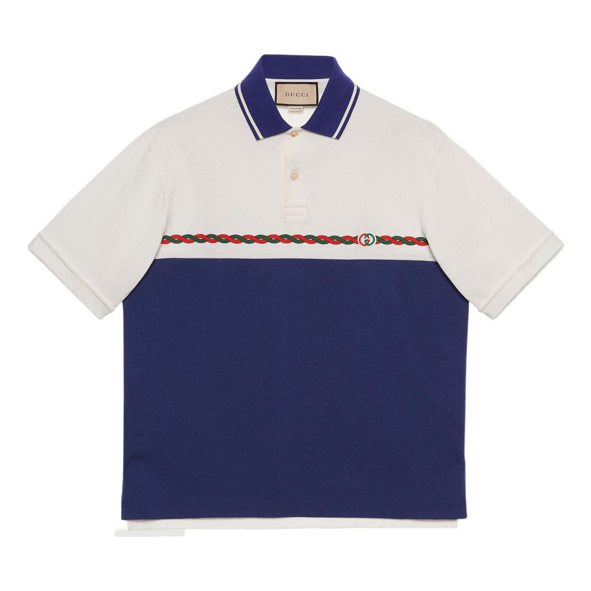 Gucci Cotton Jersey Polo With Interlocking G 'Blue White' 692143-XJD7E-9219 sold by KicksCrew