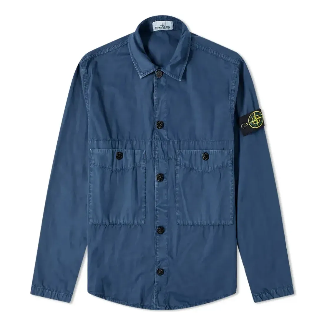STONE ISLAND Two Pocket Overshirt 'Avio Blue' 7415110WN-V0124 sold by KicksCrew