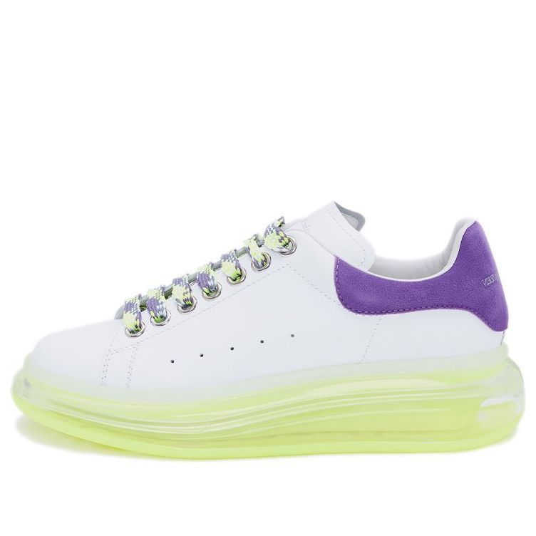 (WMNS) Alexander McQueen Neon Sole Leather Sneakers 'White Purple' 612744WIA4G9333 sold by KicksCrew