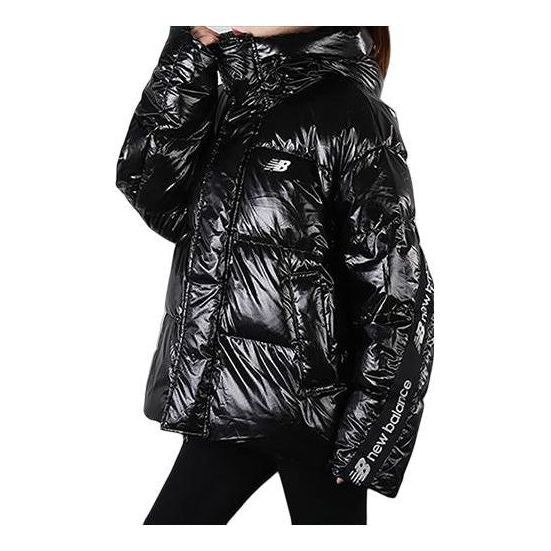 New Balance Shiny Hooded Puffer Jacket 'Black' NP943023-BK sold by KicksCrew