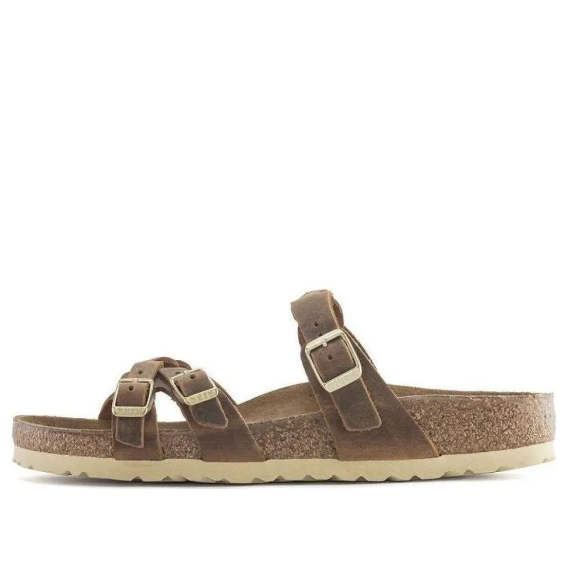 Birkenstock Franca Braided Natural Leather Oiled Narrow Fit Sandals 'Cognac' 1024135 sold by KicksCrew