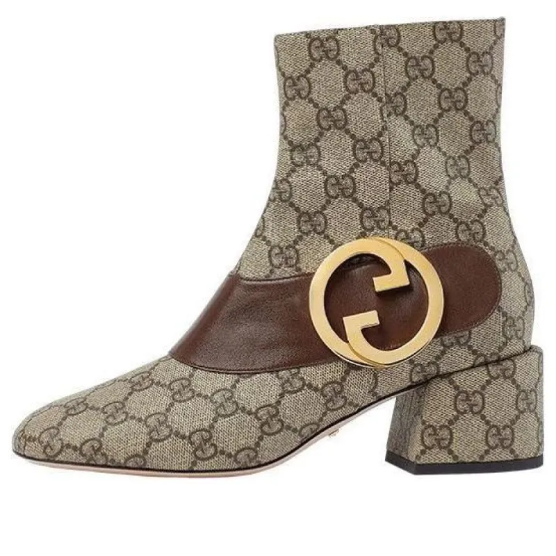 (WMNS) Gucci Blondie GG-Supreme Boots 'Brown' 701706-9I650-9769 sold by KicksCrew