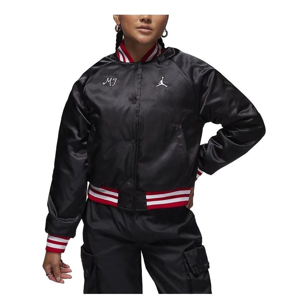(WMNS) Air Jordan Varsity Jacket 'Black' FB5154-010 sold by KicksCrew