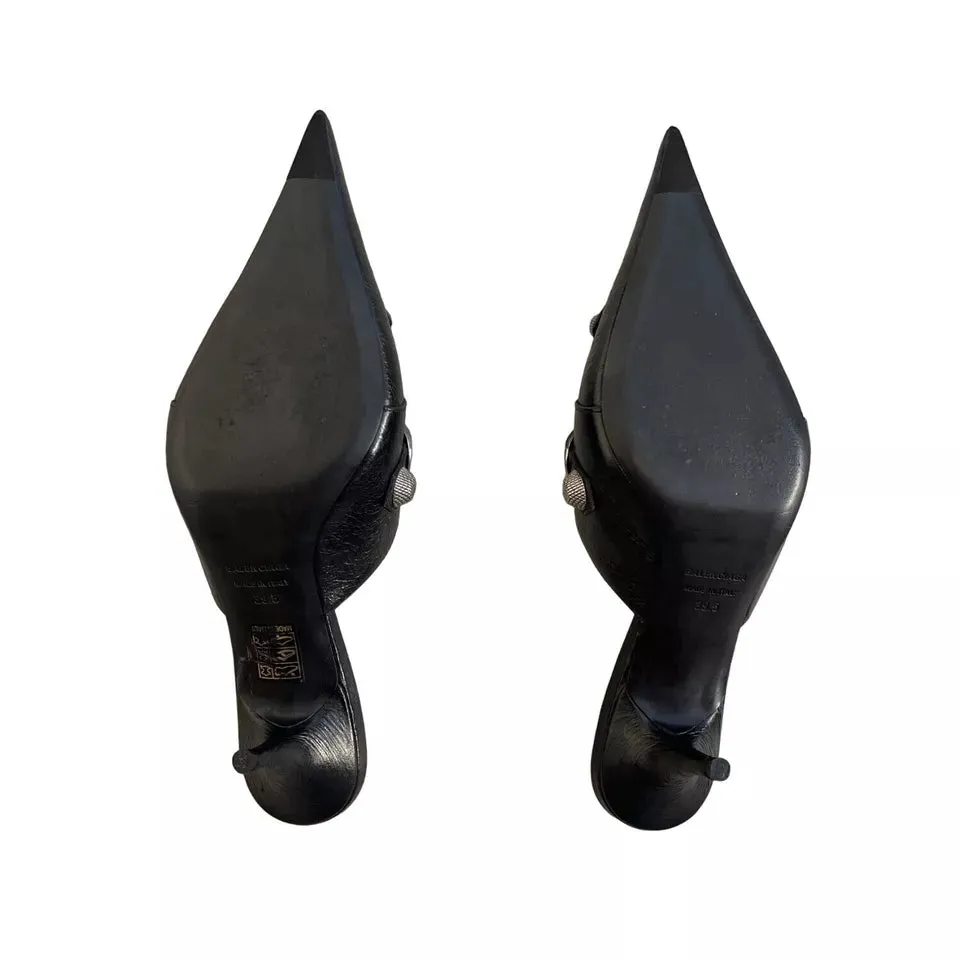 (WMNS) Balenciaga Cagole 80mm mules 'Black' 714253WAD4E1081 sold by KicksCrew product image thumbnail 4