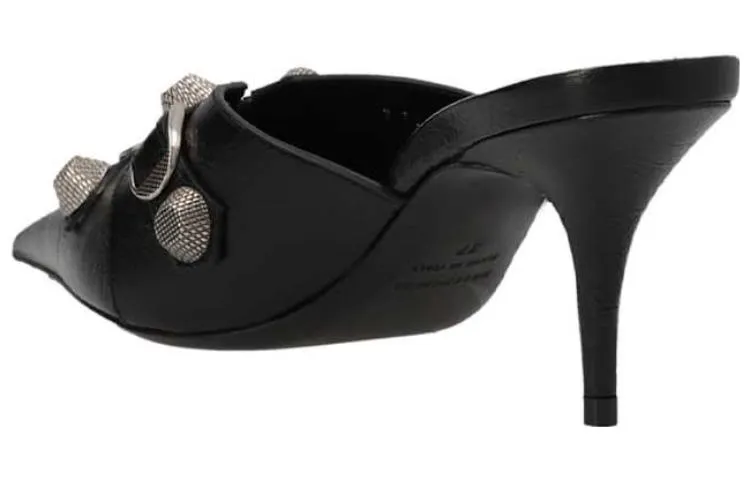 (WMNS) Balenciaga Cagole 80mm mules 'Black' 714253WAD4E1081 sold by KicksCrew product image thumbnail 3