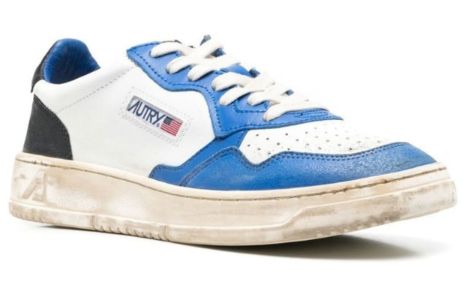 (WMNS) Autry Medalist Super Vintage Leather Low Sneakers 'White Black Blue' AVLW-SV10 sold by KicksCrew