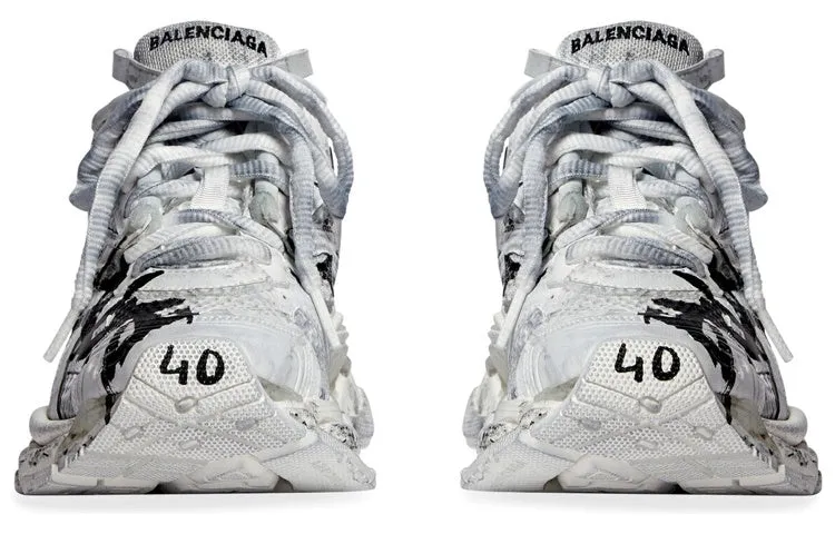 Balenciaga Runner Graffiti Sneakers 'Black and White Mesh and Nylon' 677403W3RBQ9010 sold by KicksCrew product image thumbnail 5