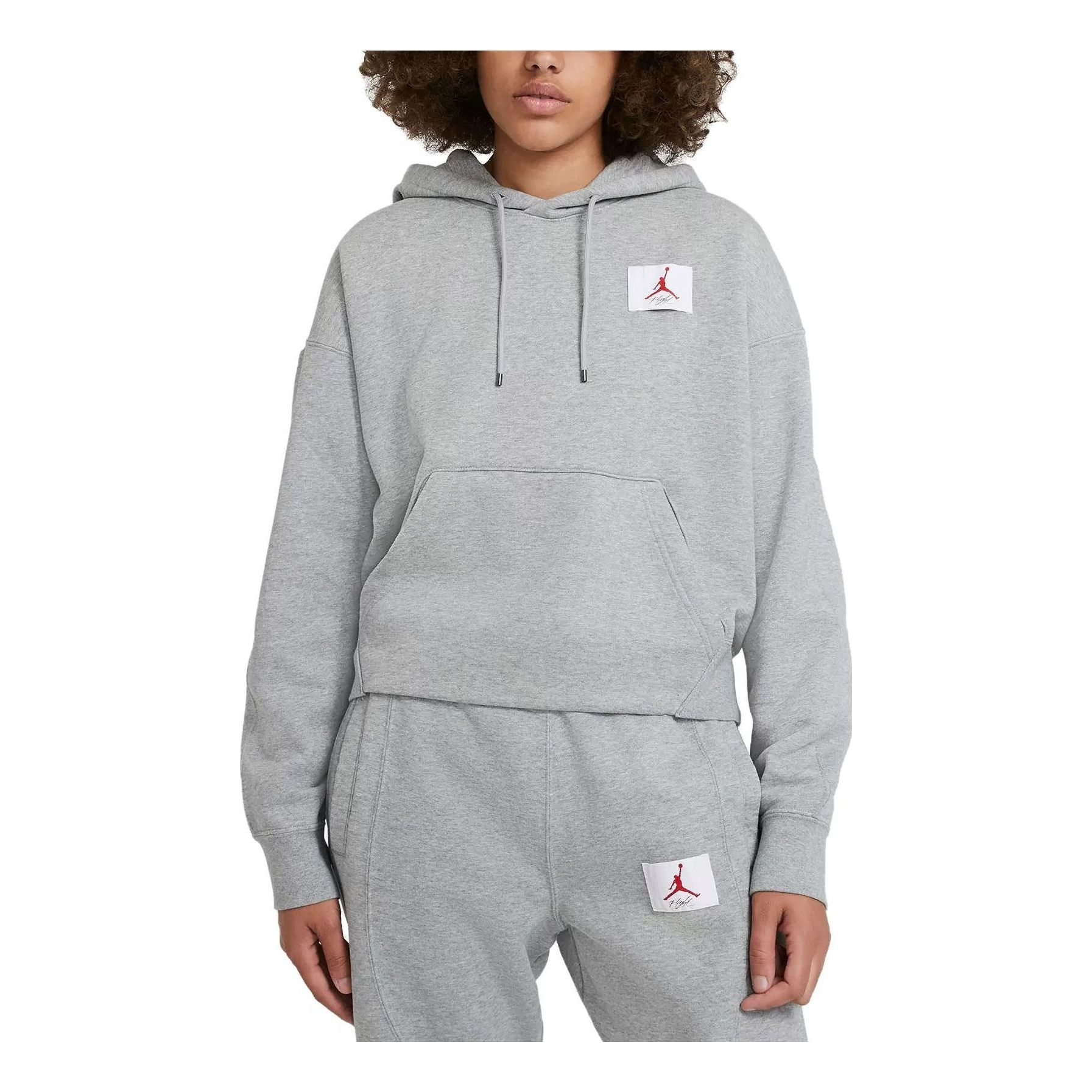 (WMNS) Air Jordan Fleece Hoodie 'Grey' DB9067-063 sold by KicksCrew