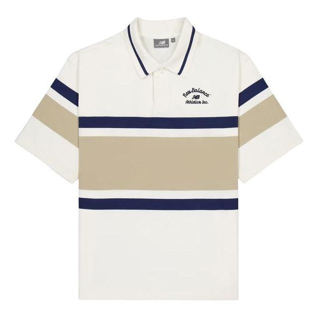 New Balance Athletics Striped Polo Shirt 'Ivory' NFE22241-IV sold by KicksCrew