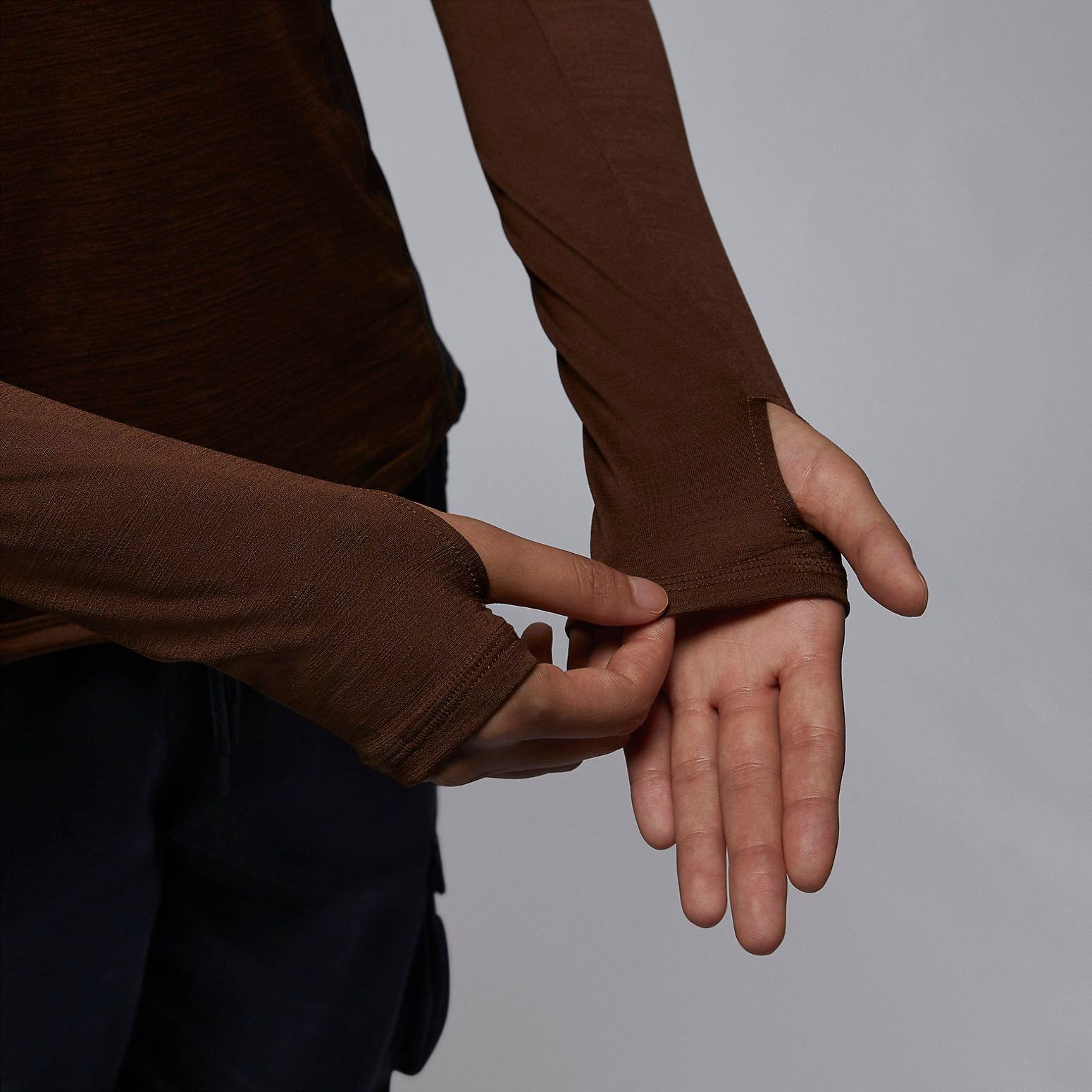 (WMNS) Air Jordan Long Sleeve Base Layer 'Brown' FD7383-259 sold by KicksCrew product image thumbnail 3