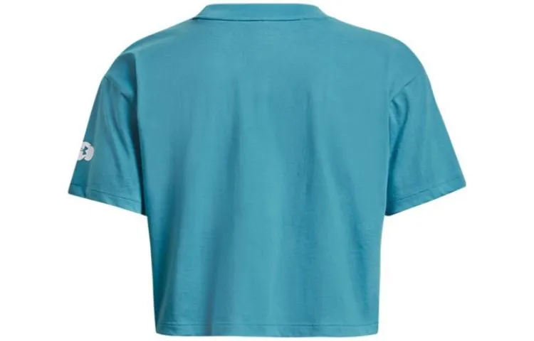(WMNS) Under Armour Rest Day Crop T-shirt 'Teal' 1376747-433 sold by KicksCrew product image thumbnail 2
