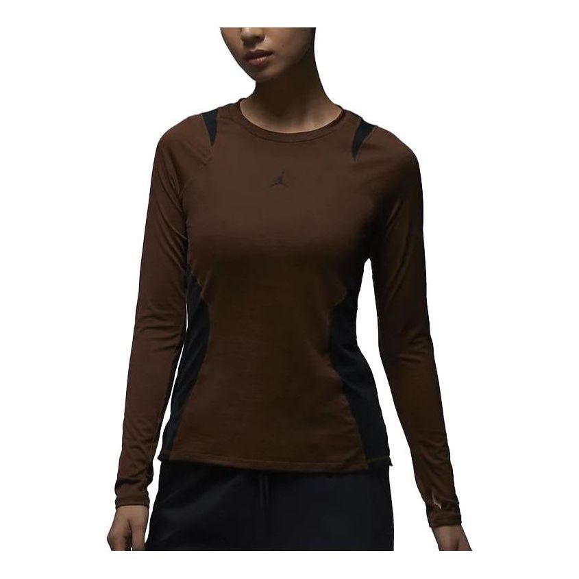 (WMNS) Air Jordan Long Sleeve Base Layer 'Brown' FD7383-259 sold by KicksCrew