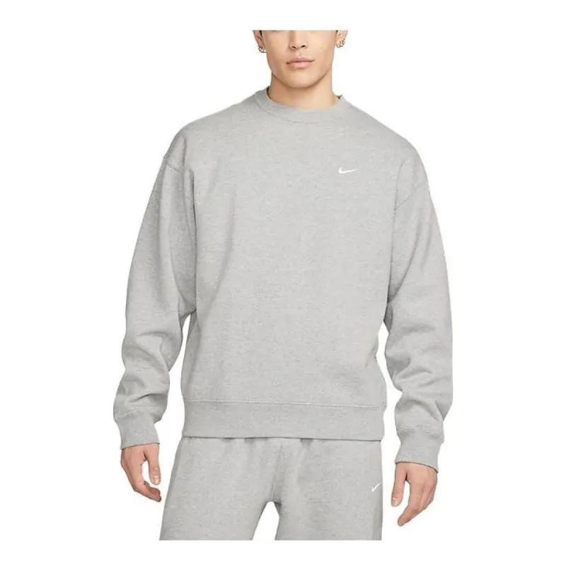 Nike Lab Swoosh Fleece Crewneck 'Grey' DX1362-063 sold by KicksCrew
