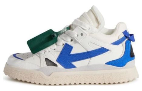 (WMNS) Off-White Sponge Mid-Top Sneakers 'White Blue' OWIA271F23LEA0010169 sold by KicksCrew