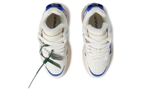 (WMNS) Off-White Sponge Mid-Top Sneakers 'White Blue' OWIA271F23LEA0010169 sold by KicksCrew