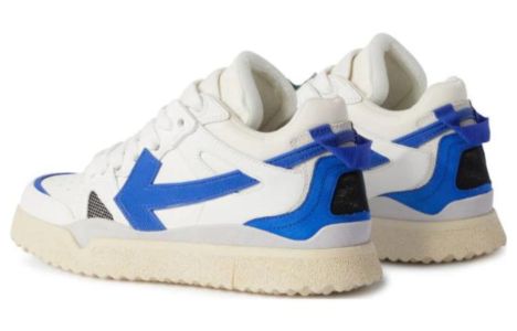 (WMNS) Off-White Sponge Mid-Top Sneakers 'White Blue' OWIA271F23LEA0010169 sold by KicksCrew