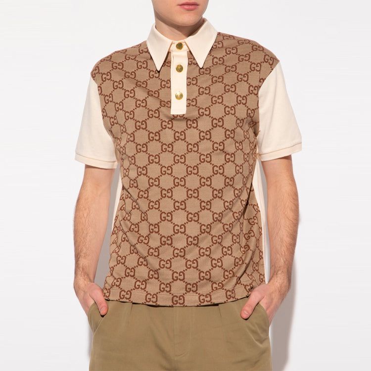 Gucci Jumbo GG Cotton Silk Jacquard Polo 'Beige Ebony' 682015-XJD1F-2270 sold by KicksCrew product image thumbnail 2