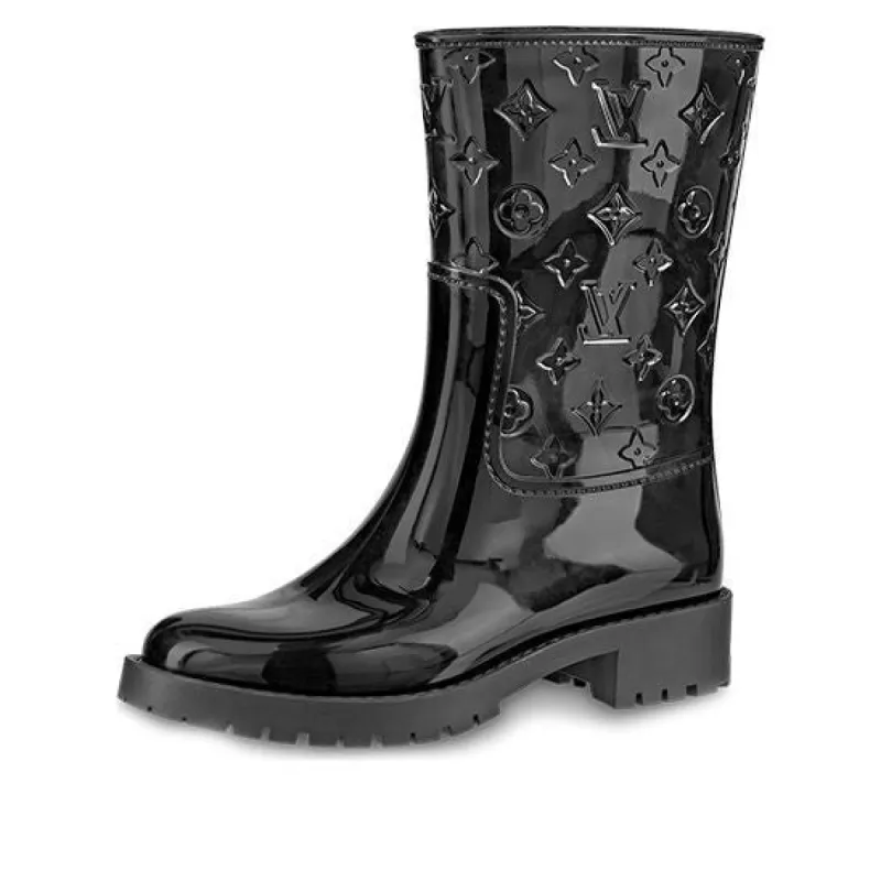 (WMNS) LOUIS VUITTON Drops Flat Half Boots 'Black' 1A8QUX sold by KicksCrew
