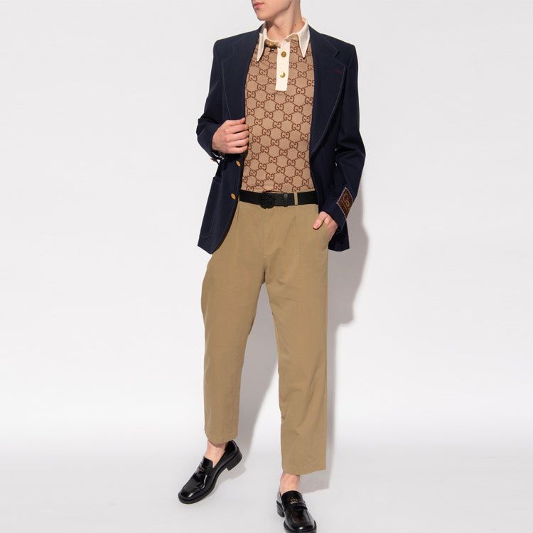 Gucci Jumbo GG Cotton Silk Jacquard Polo 'Beige Ebony' 682015-XJD1F-2270 sold by KicksCrew product image thumbnail 4