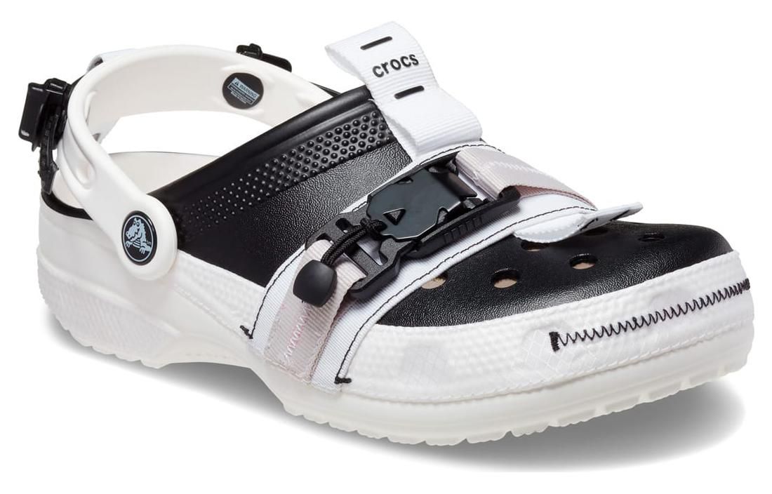 Crocs Classic Zip Tie Buckle Clogs 'Black White' 208127-066