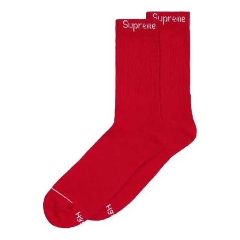 Supreme x Hanes Crew Socks (4 Pack) 'Red' SUP-FW23-024 sold by KicksCrew