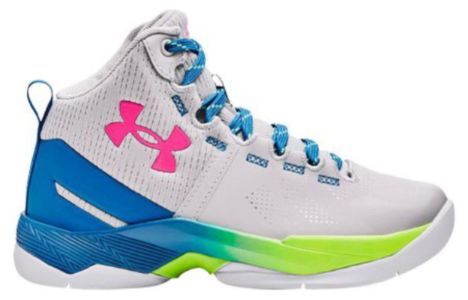 (PS) Under Armour Curry 2 Splash Party Basketball Shoes 'White Pink Electric Blue' 3026306-100 sold by KicksCrew