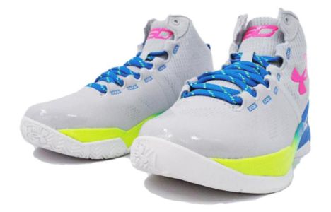 (PS) Under Armour Curry 2 Splash Party Basketball Shoes 'White Pink Electric Blue' 3026306-100 sold by KicksCrew