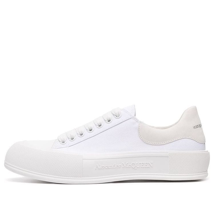 (WMNS) Alexander McQueen Deck Skate Plimsoll Lace Up 'Optic White' 654593W4MV79000 sold by KicksCrew