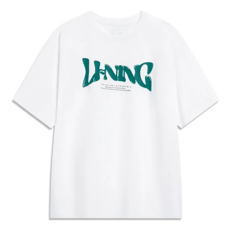 Li-Ning Anything Is Possible Graphic T-shirt 'White' AHST761-2 sold by KicksCrew