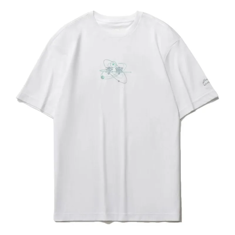Li-Ning Atom Graphic T-shirt 'White' AHST735-2 sold by KicksCrew