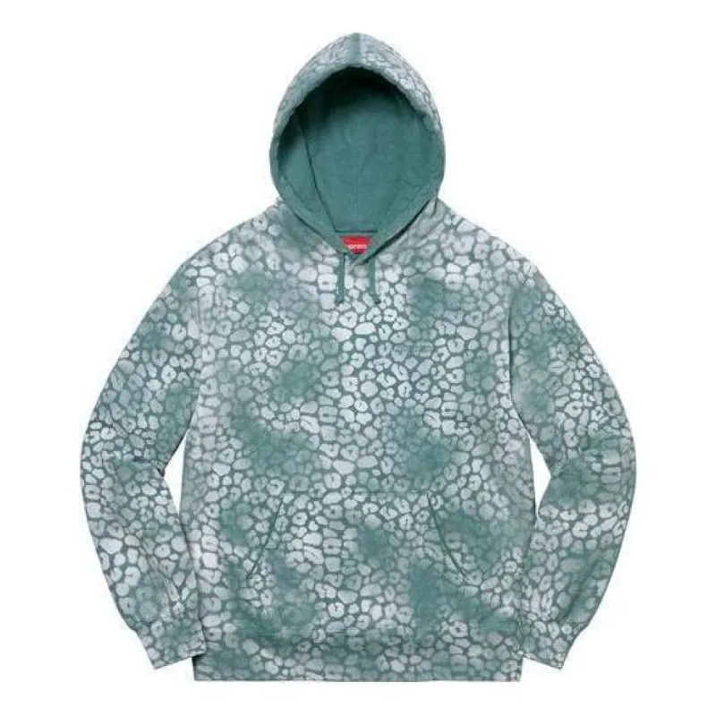 Supreme Bleached Leopard Hooded Sweatshirt 'Teal' SUP-FW21-386 sold by KicksCrew