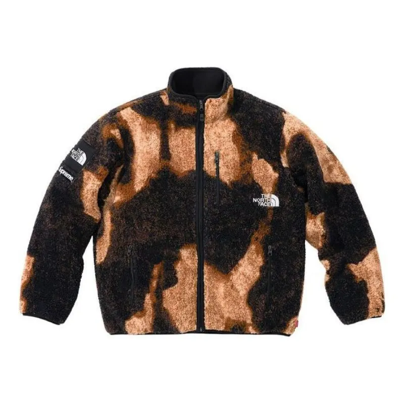 Supreme x The North Face Bleached Denim Print Fleece Jacket 'Beige Black' SUP-FW21-365 sold by KicksCrew