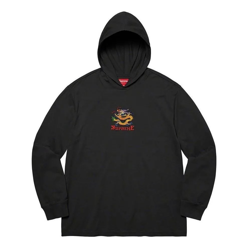 Supreme Dragon Hooded L/S Tops 'Black Yellow' SUP-SS22-262 sold by KicksCrew