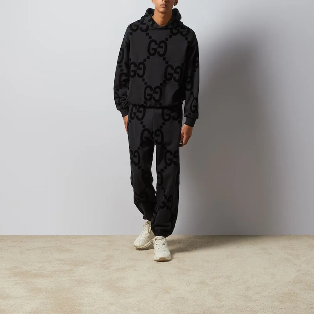 Gucci GG Flocked Print Cotton Fleece Sweattrouser 'Black' 768502-XJF37-1868 sold by KicksCrew product image thumbnail 2